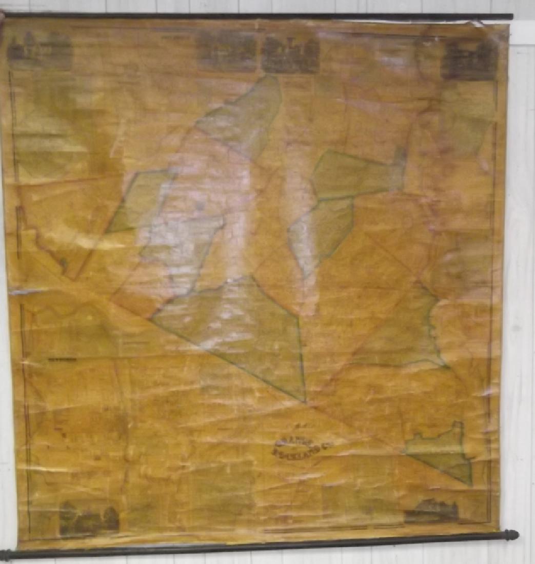 3 antique wall hanging scroll maps (1 of 7)