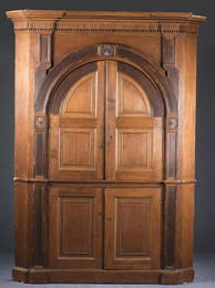 Rare Eastern Shore of VA Corner Cupboard, c.1750s.