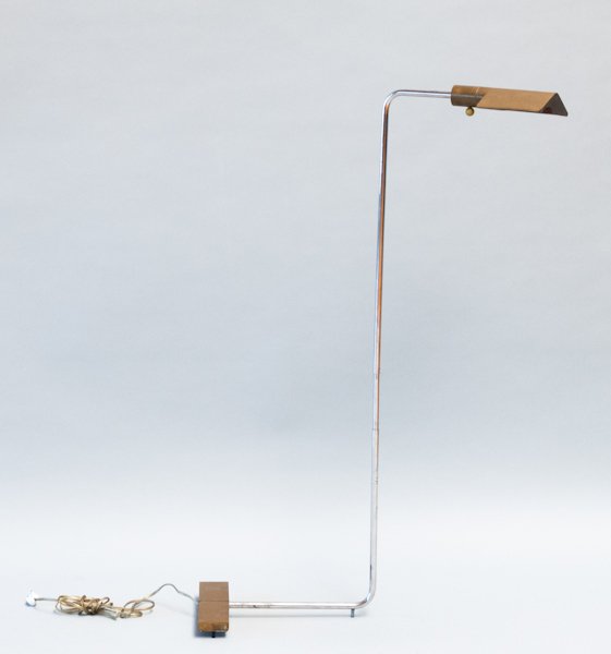 Cedric Hartman Reading Lamp Model 1 and VW,: Cedric Hartman Reading Lamp Model 1 and VW, with original wiring. Signed on base. This design by Cedric Hartman (American, b. 1929) is in the permanent collection of the Museum of Modern Art. 39" H.
