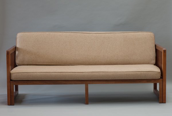 Jaeger and Ernst Walnut Futon.: Jaeger and Ernst Walnut Futon. 32" H x 80" W x 36" D.