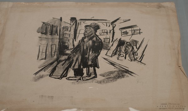 Friedrich Feigl, Czech, (1884-1965), "Prager Ghett: Friedrich Feigl Czech, (1884-1965) "Prager Ghetto" lithograph Pencil signed lower right. Stamped lower right "Feigl, Friedrich Prager - Ghetto 1224 - Prag, Berlin." Toning and tears and wear to corner