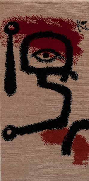 Paul Klee Tapestry, Part of Limited Edition of 250: Paul Klee Tapestry, Part of Limited Edition of 2500, Serial Number 1310. In good condition. Original tag on back reads "Der Paukenspieler (The Drummer Boy) by Paul Klee (1879-1940) Authentic reproduct