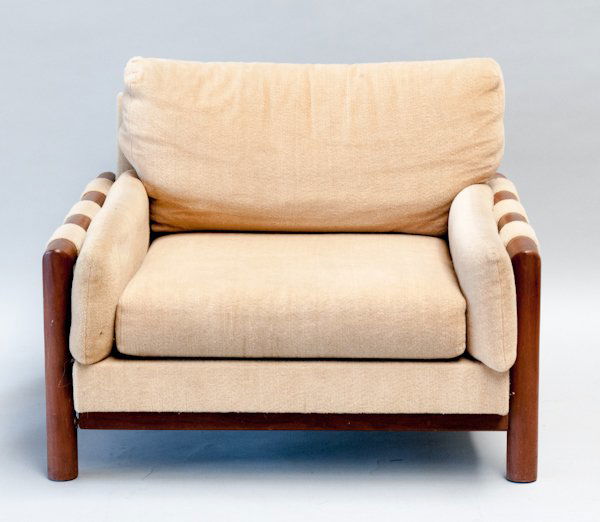 Adrian Pearsall for Craft Associates Upholstered C: Adrian Pearsall for Craft Associates Upholstered Chair with Teak Frame, unmarked. 28" H.