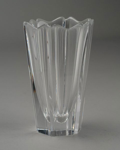 Lars Hellsten for Orrefors Crystal Corona Vase,: Lars Hellsten for Orrefors Crystal Corona Vase, marked Orrefors LH 4384-24 on base. 8" H x 5" dia.