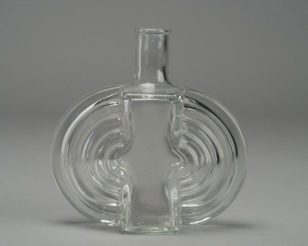Art Deco French Perfume Bottle,: Art Deco French Perfume Bottle, marked Depose on base. 6 3/4" H x 6 1/2" W x 3" D.