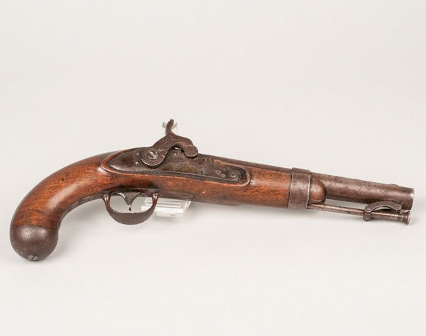 Model 1836 US Flintlock Pistol Made By Robert John: Model 1836 US Flintlock Pistol Made By Robert Johnson, Middletown, Connecticut. Converted To Percussion. 1841-Dated Lock Plate. In Good Condition.