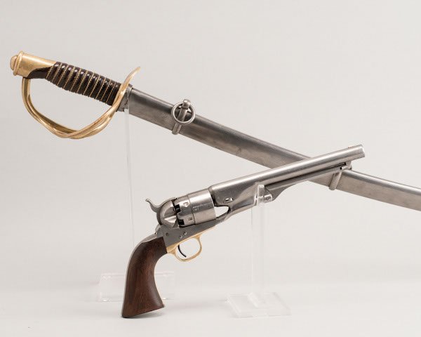 Historic Civil War Colt 1860 Army Revolver And Mod: Historic Civil War Colt 1860 Army Revolver And Model 1860 Light Cavalry Saber Identified To Private Clifton W. Wiles, A Member Of Company L, 10Th New York Cavalry. All-Matching "122019" Serial Number 
