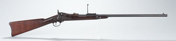 Us Springfield Model 1884 (Tagged As Carbine) Cut : Us Springfield Model 1884 (Tagged As Carbine) Cut Down From Rifle. Serial # 506410. 30-1/2" Barrel, 46-1/2" Overall.
