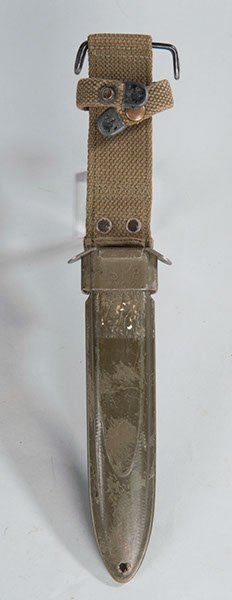 US M-8 scabbard for M-1 carbine bayonet. Scabbard o: US M-8 scabbard for M-1 carbine bayonet. Scabbard only.