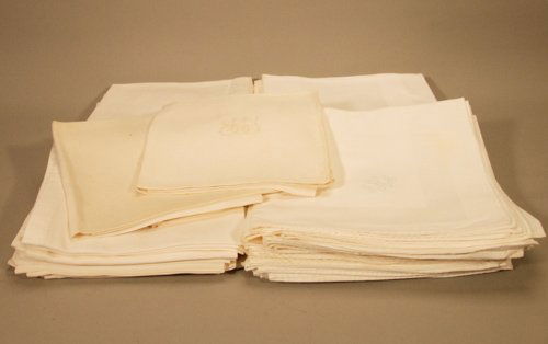 52 Linen Napkins: 52 Linen Napkins 28 are Monogrammed