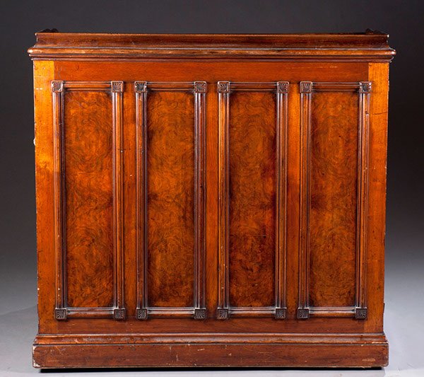 American Walnut Clerks Desk, Ca. 1890: American Walnut Clerks Desk, Ca. 1890, Intricated Interior 43"" H x 49 1/2"" W x 43 1/2"" D