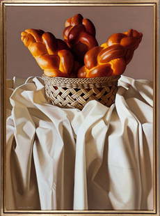 Peter Von Artens, Three Breads, Oil on Canvas, Od: Peter Von Artens Three Breads Oil on Canvas Signed lower Left Od: 37 H x 23 W Id: 35 1/2 H x 26 W