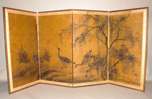 Asian Screen Vintage As Is 36" x 73": Asian Screen Vintage As Is 36" x 73"