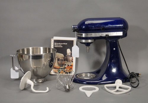 Kitchen Aid Mixer Cobalt Blue Model KSM 90 with a: Kitchen Aid Mixer Cobalt Blue Model KSM 90 with attachements 14"
