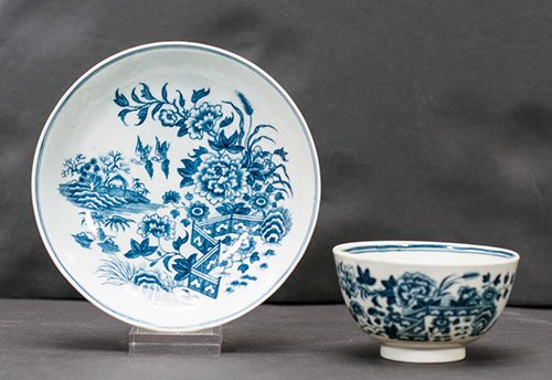 Royal Worcester Teacup and Saucer: Royal Worcester Teacup and Saucer 18thC. Royal Worcester mark 2"" H