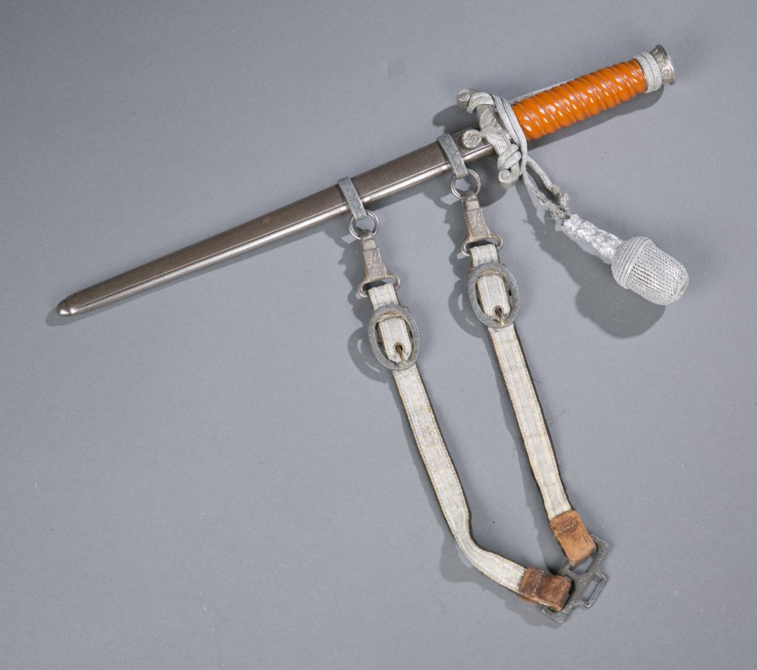 WWII German Officer's Dagger, Hanger & Knot Excellent c