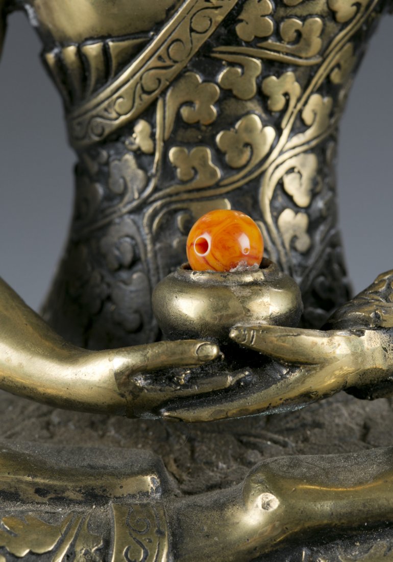 Brass Seated Buddha Statuette - 3