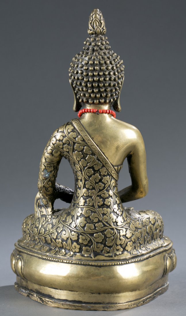 Brass Seated Buddha Statuette - 6