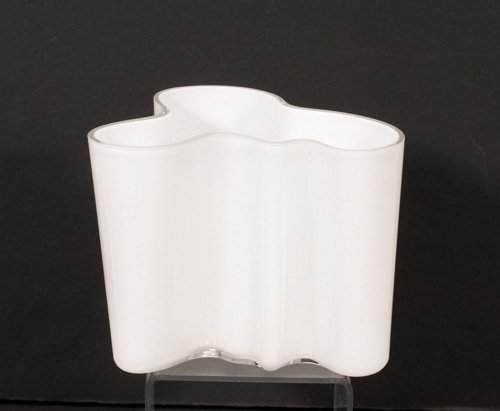 Alvar Aalto 'Savoy' Vase: Alvar Aalto 'Savoy' Vase Abstract form white glass stamped to bottom. 4 3/4"" H x 6"" W