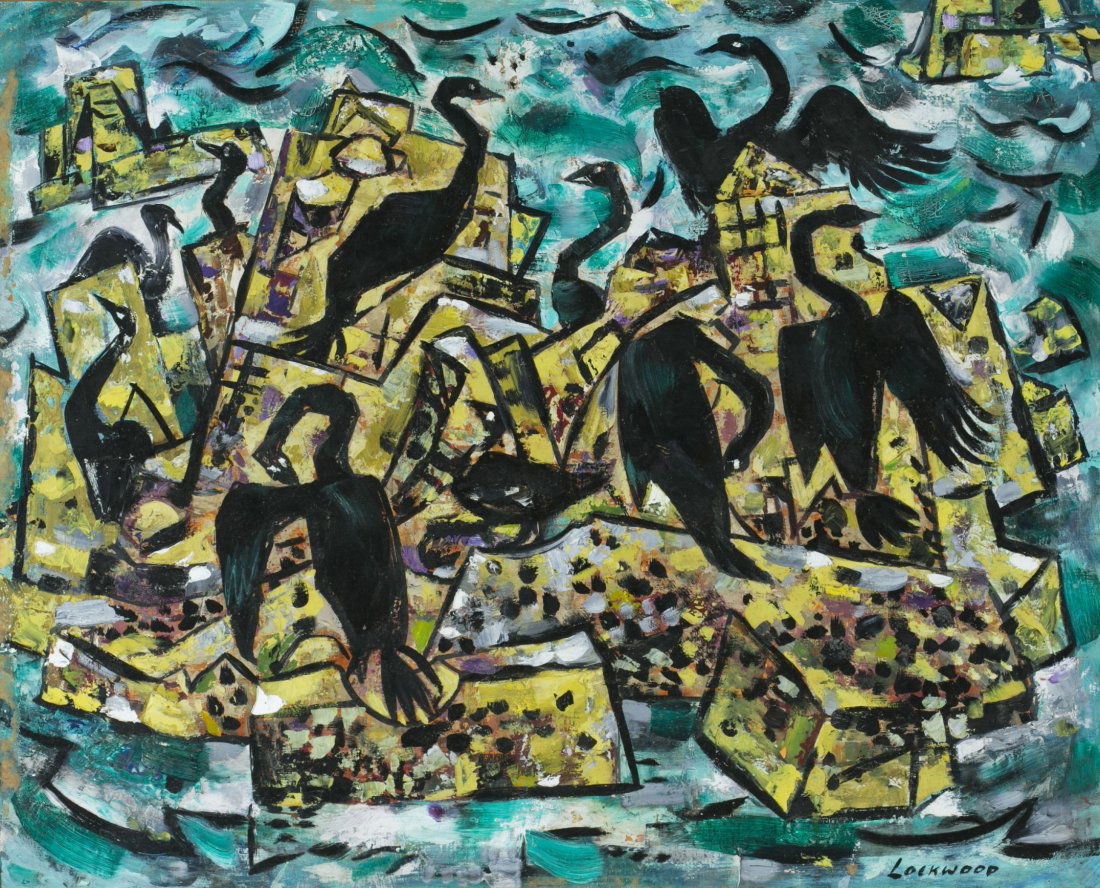 John Ward Lockwood, American, 1894-1963, Untitled,: John Ward Lockwood American, 1894-1963 Untitled Polymer tempera on board Signed "Lockwood" on lower right corner. Ward Lockwood studied at Kansas University and the Pennsylvania Academy of Fine Art. H