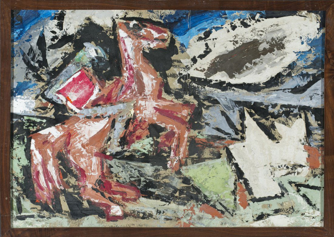 John Ward Lockwood, American, 1894-1963, Untitled,: John Ward Lockwood American, 1894-1963 Untitled Acrylic on board 18 3/4"" H x 26 3/4"" W, frame: 20 1/2"" H x 28 1/2"" W