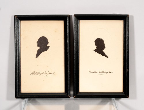 Silhouettes of George and Martha Washington: Silhouettes of George and Martha Washington 3"" H x 1 3/4"" W