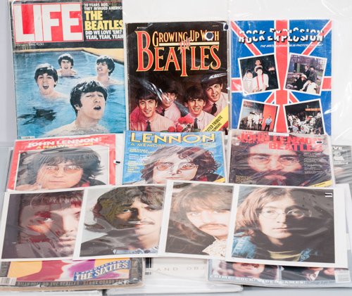 Mixed Lot of The Beatles Ephemera: Mixed Lot of The Beatles Ephemera To include (21 pieces): Yoko Ono Arias and Objects, Rolling Stone, Life, Look and more. 13"" H x 10"" W