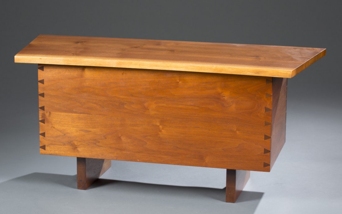 George Nakashima 1976 Blanket Chest/Bench: George Nakashima 1976 Blanket Chest/Bench Custom designed American black walnut blanket chest or bench. Front sap edge with dovetailed corners. 18"" H x 40"" W x 16"" D