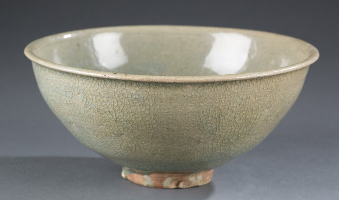 Asian Ceramic Bowl, 20th Century or Earlier: Asian Ceramic Bowl, 20th Century or Earlier Thin lip dark blue glaze bowl. 3"" H x 6 3/4"" Diameter