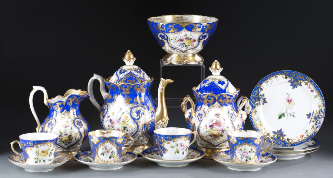 19th Century English Porcelain Partial Tea Set