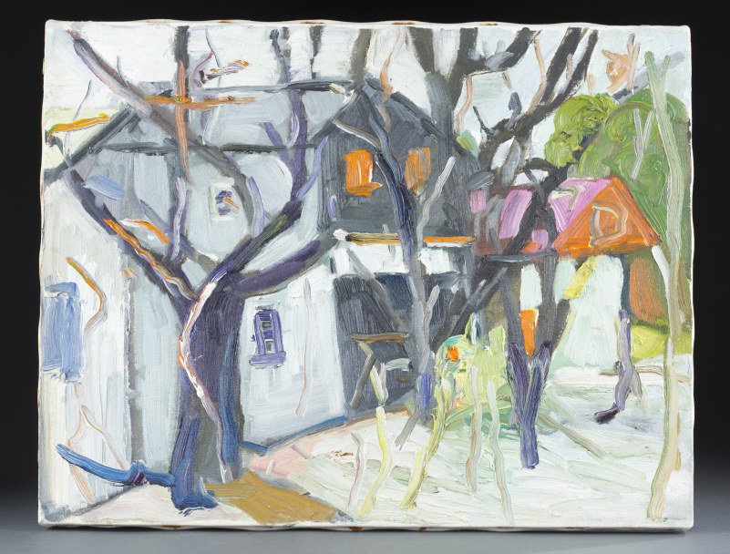Theodore "Ted" Turner, (American, 1922-2002), Untitled: Theodore "Ted" Turner (American, 1922-2002) Untitled House Scene Oil on Canvas Unsigned. 14" H x 18" W