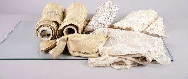 Cut Work and Brocade Table Runners: Cut Work and Brocade Table Runners Provenance: The estate of the late Honorable Robert W. Daniel, Jr. of Brandon in Prince George, VA