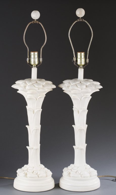Chapman Serge Roche Style Palm Tree Table Lamps: Does not include shades. 30 1/4" H