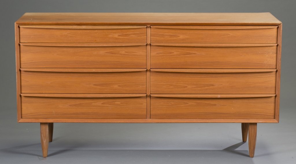 Falster Teak Credenza: 31 3/4" H x 60" W x 18 3/4" D, Condition: water damage on top.