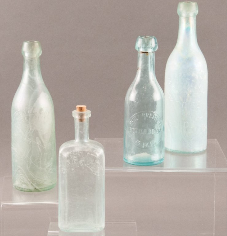 Four Glass Bottles from Philadelphia, PA: Inclduing two Continental Brewing Co, Dr. D. Jayne 's Expectorant, M.W.B. Bottle Beer.
