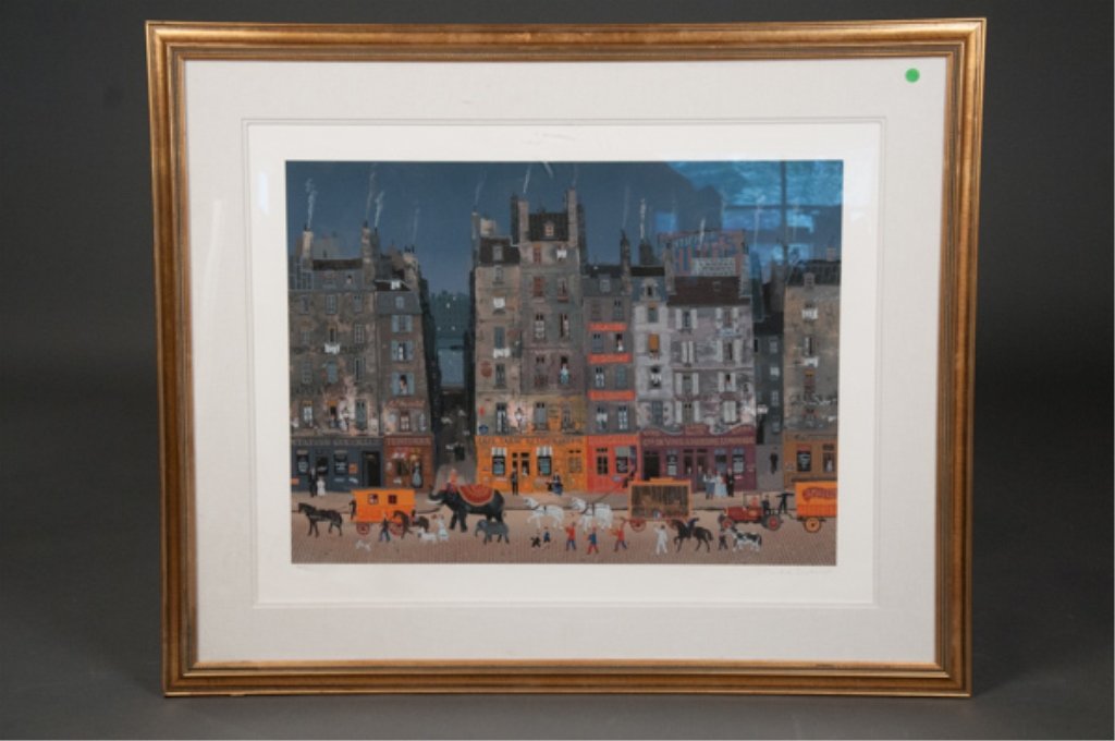 "Vive Le Cirque" by Michel Delacroix: Lithograph, #-------, 27" H x 35" W, Frame 47" H x 38 3/4' W