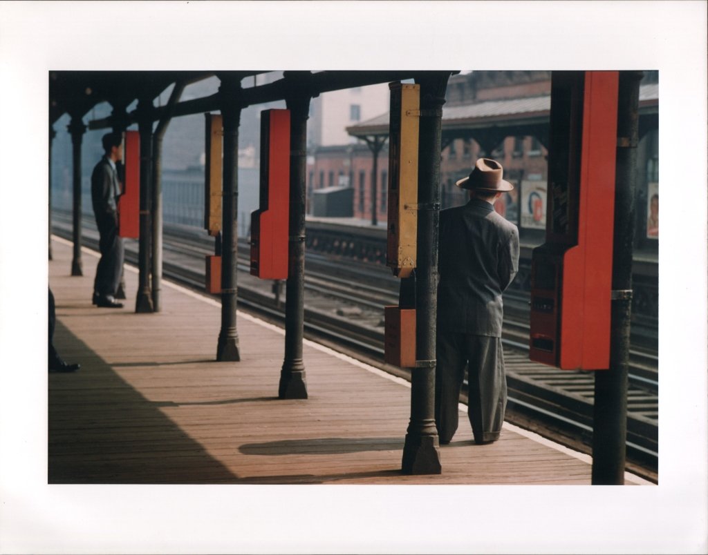 Esther Bubley, (American/Wisconsin, b. 1921–1998): Third Avenue Elm with Gum Machines Ca. 1951 (later print, 2005) Digital chromogenic print from 35 mm slide Verso with Estate Bubley Estate stamp / Negative Date: 1951 NYC / Print Date July 2005 / Prin