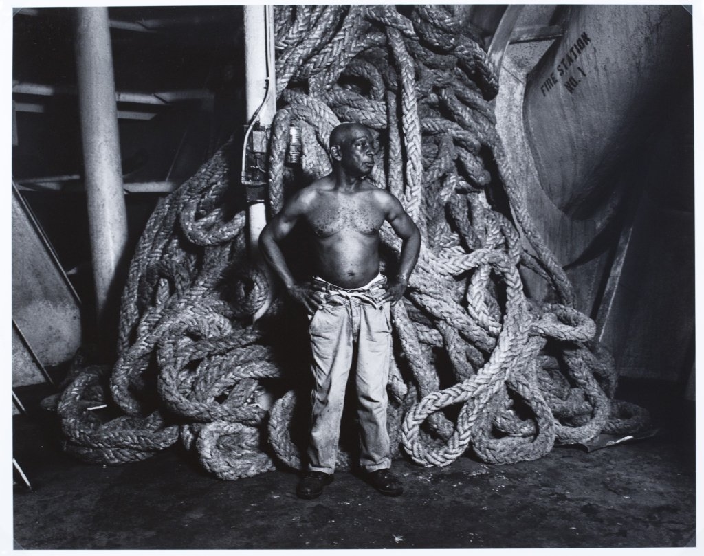 Claudio Cambon, (American, b. 1967): 'Papa' John Wallace, Bosun 1998 From the series "Shipbreak: A Biology of Steel" Gelatin-silver print Signed and titled on verso by artist, " n: 12/97, p: 11/06, ed#10 " 16" x 20", frame: 19 3/4" x 23 