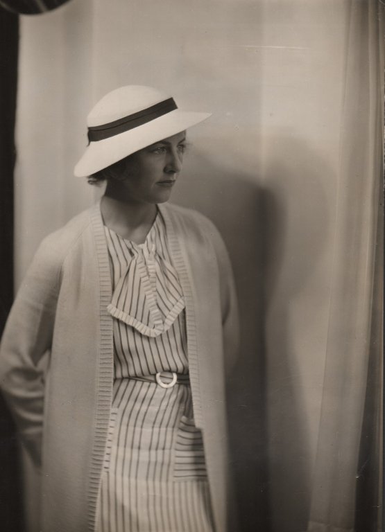 Nell Dorr, (American, 1895-1988): Mrs. Robert Lehman, June 1934 Glossy Gelatin-silver Print 9 7/16" x 7 1/2" (borderless) On verso caption on upper left, “Photograph by Nell Koons / Credit Must Be Given” (1st marriage, Nell Koons)