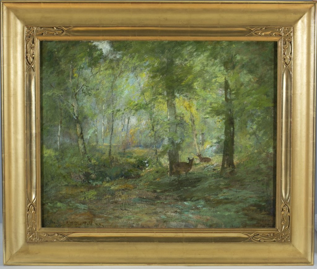 Rosell Morse Shurtleff (American, 1838-1915): Oil on canvas Signed lower left corner and on verso 19" x 25", frame: 28" x 32 1/4" Provenance: The Estate of Robert V. Hatcher, Jr. of Manakin-Sabot, VA.