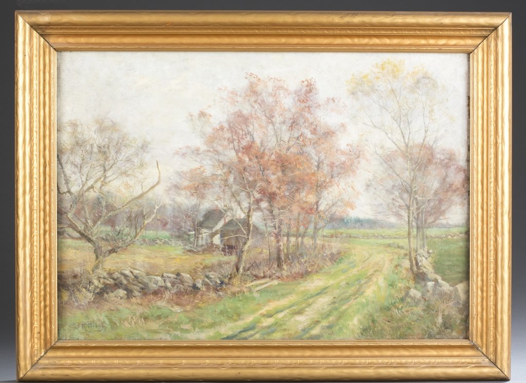 Olive Parker Black (American, 1869-1948): Untitled Landscape Oil on canvas Signed lower left corner 14" x 20", frame: 17 3/4" x 20 3/4"