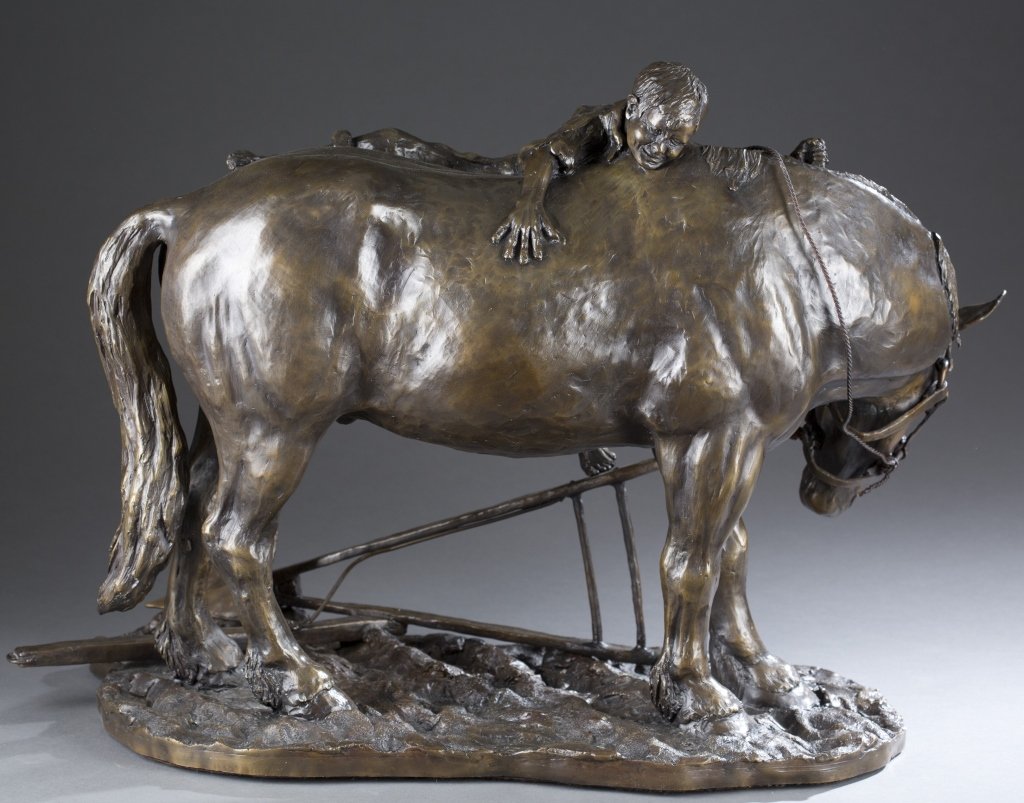 William H. Turner (American/Virginia, b. 1934): End of Day, 1993 Bronze Number 3 in edition of 25 19" H x 21" L x 12" W