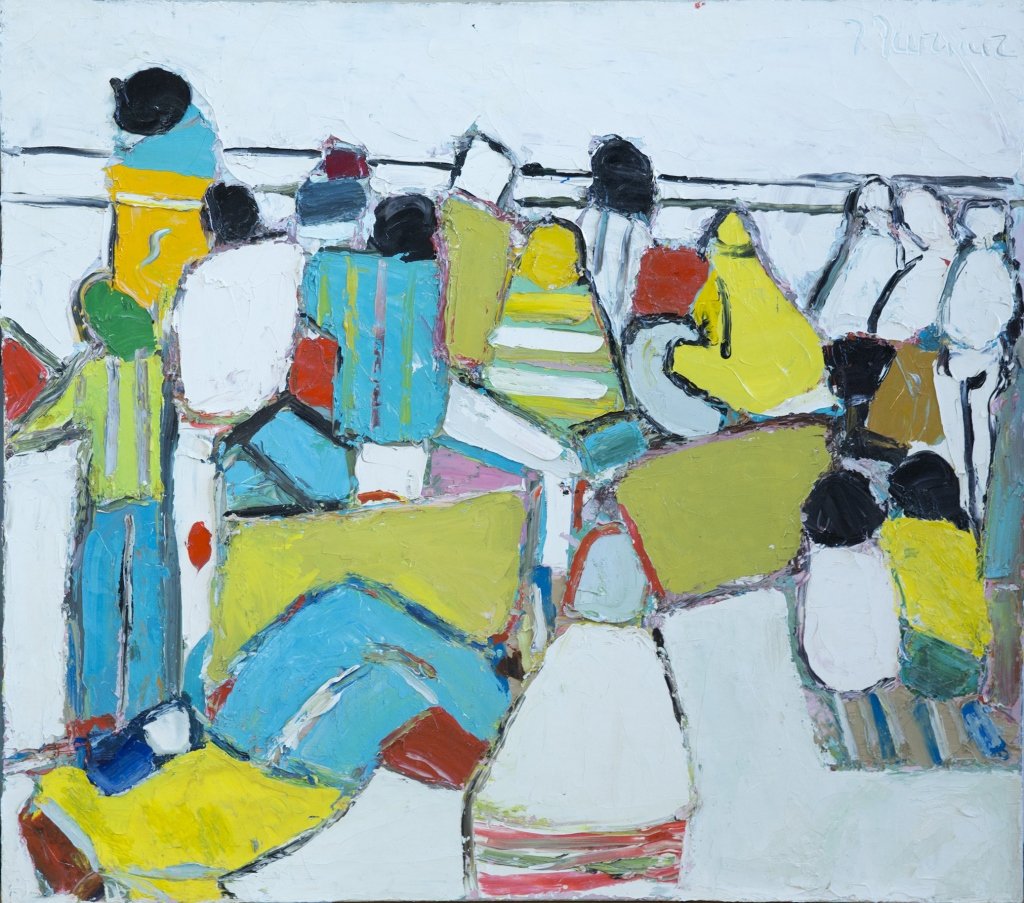 Ted Turner, (American/Virginia, 1922-2002): Untitled figural scene Oil on canvas Signed upper right corner 36" H x 40 W