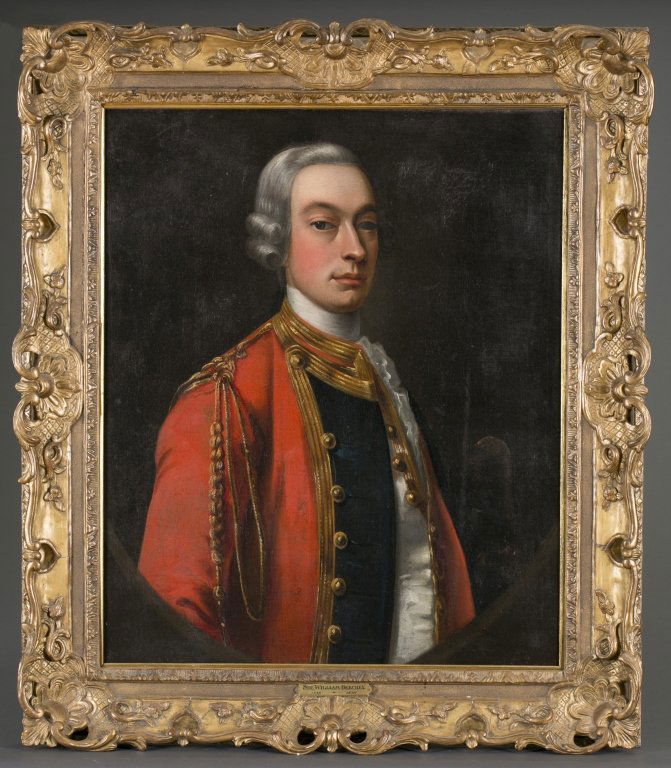 Portrait of Sir William Beechey: English, Oil on canvas Possible student copy 29" H x 23 1/2" W; Frame 38" H x 32 1/2" W