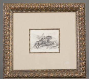 Drawing After Lanseer of Lord Cosmo Russel: Drawn by James or Thomas Crawford. Framed and matted under glass.