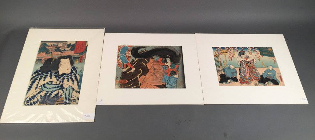 Eight Colored Woodblock Prints