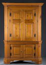 19th c. Virginia Pine Corner Cupboard.