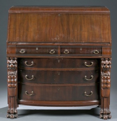 20th c. Gothic-Style Mahogany Slant-Front Desk. (1 of 6)