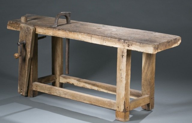 19th c. French Provincial Oak Workbench. (1 of 4)