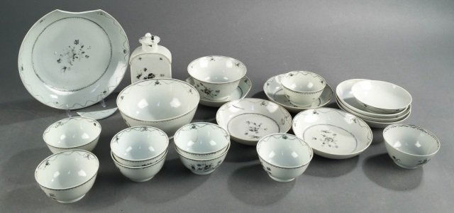 18th c. Chinese Export Porcelain Grisaille. (1 of 8)